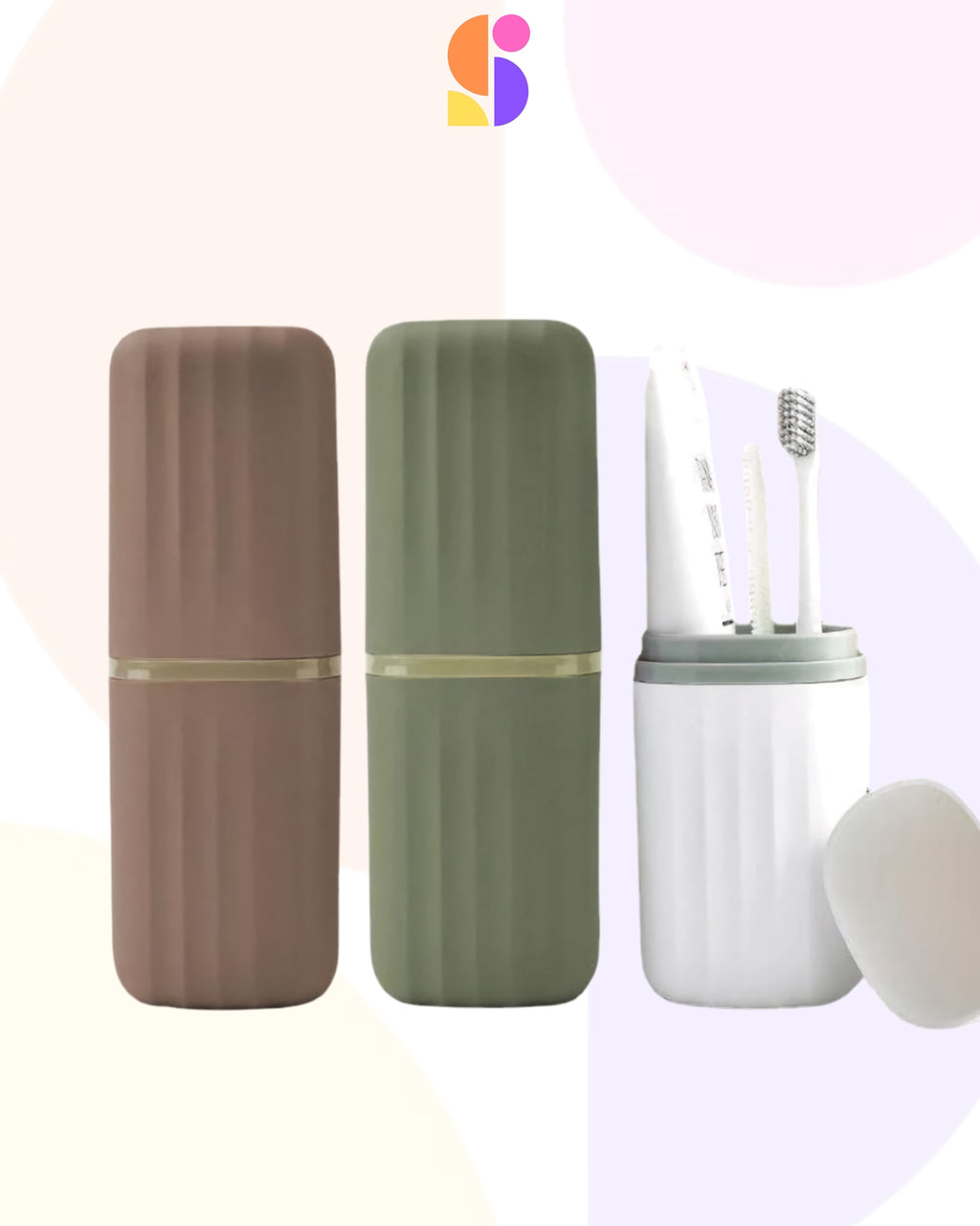 Portable Toothbrush & Mouthwash Storage Set