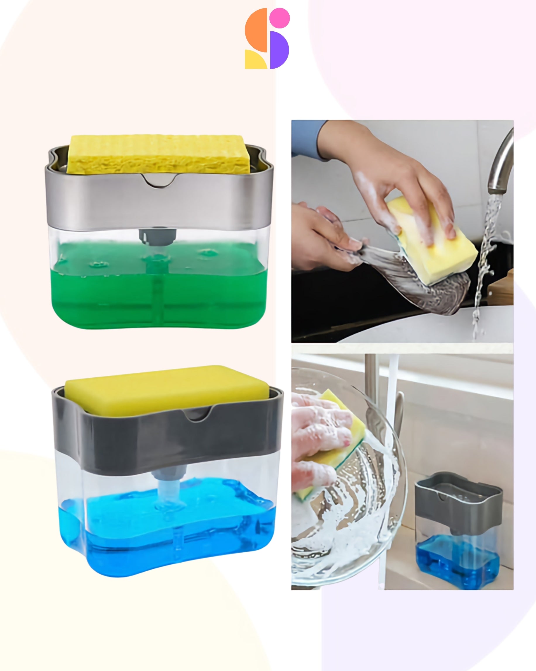2-in-1 Soap Dispenser & Sponge Holder