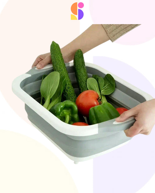 2-in-1 Folding Chopping Board & Washing Basket