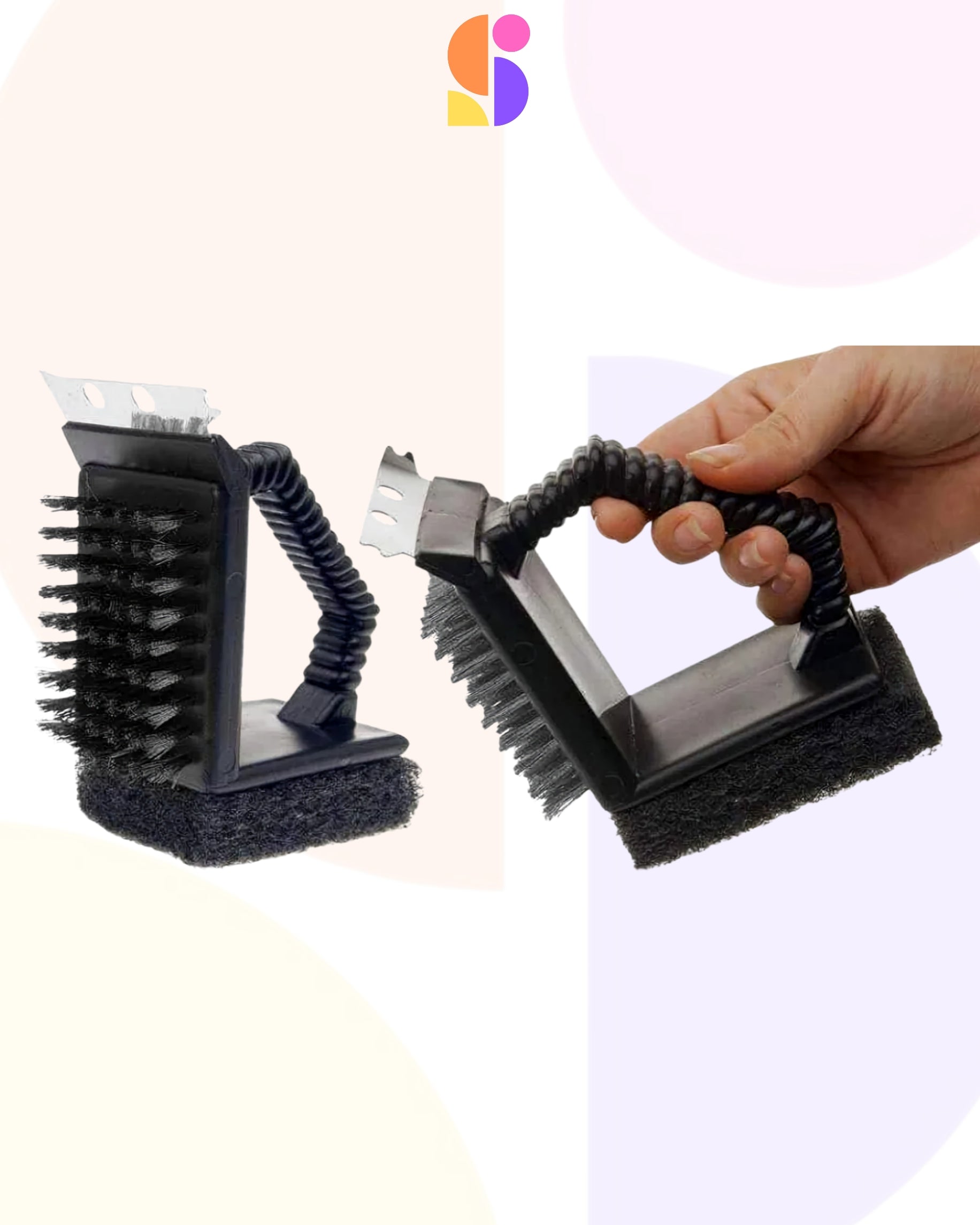 Compact 2-Sided BBQ Brush