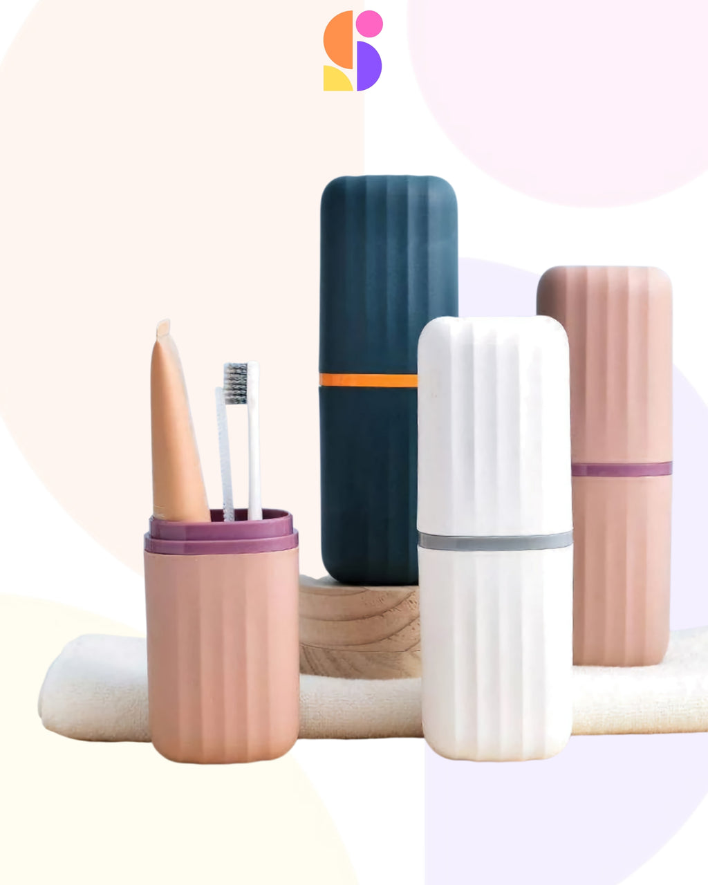 Portable Toothbrush & Mouthwash Storage Set