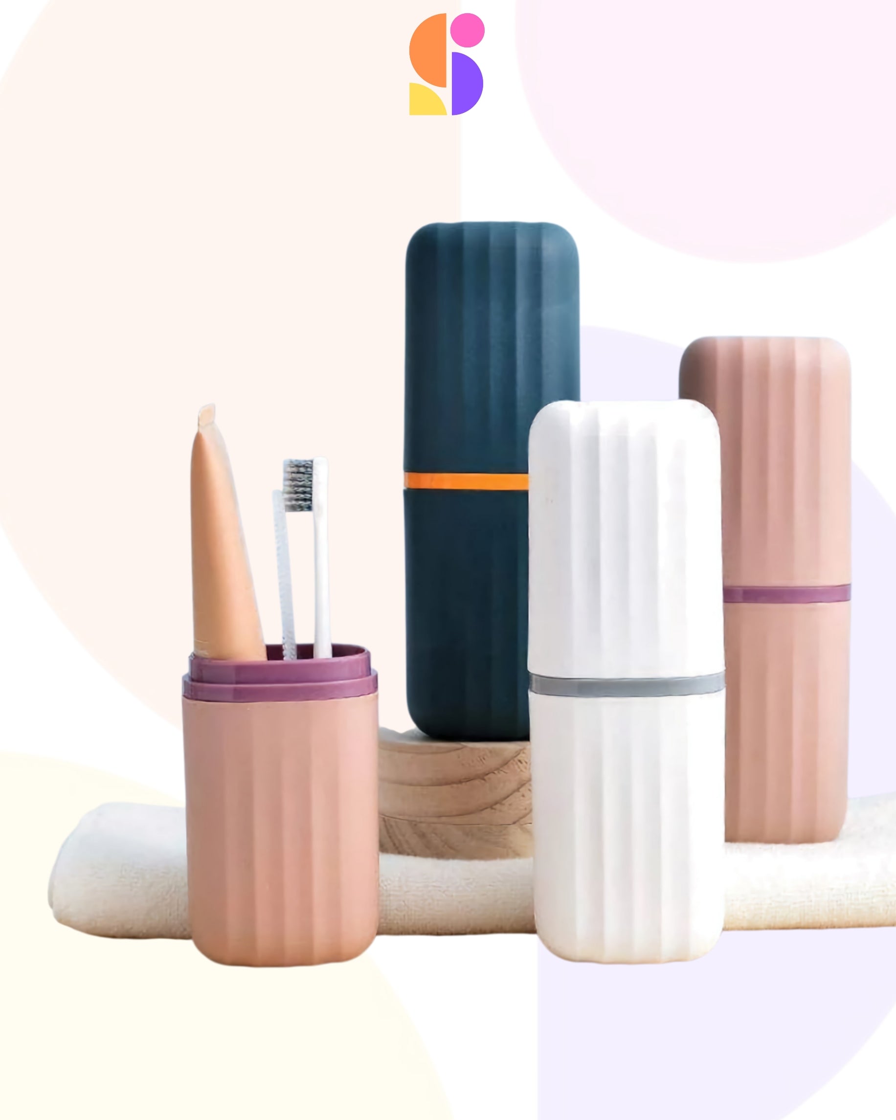Portable Toothbrush & Mouthwash Storage Set