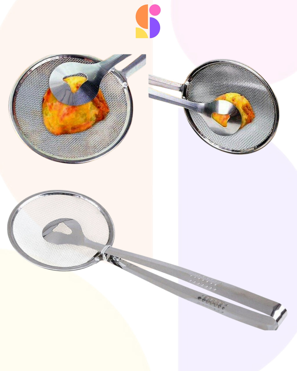 2-in-1 Stainless Steel Strainer Spoon